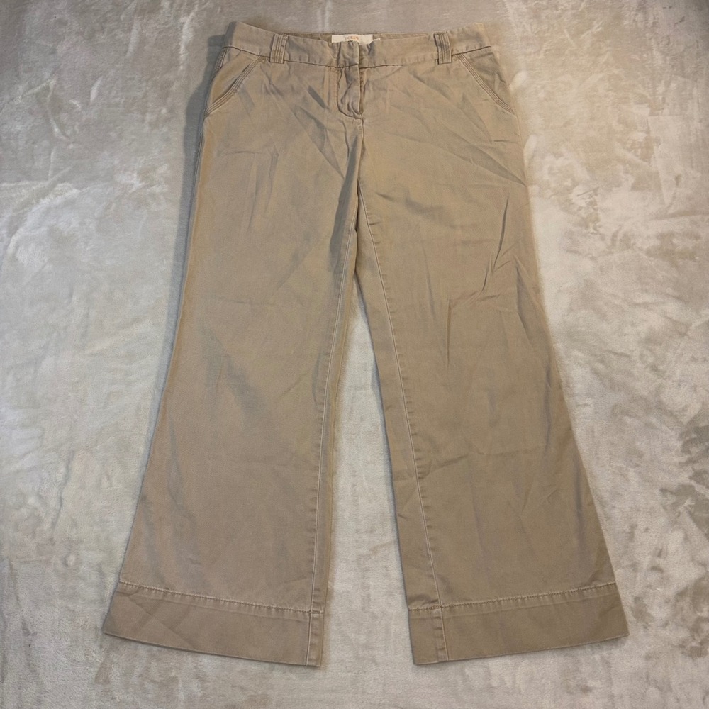 J.Crew Classic Twill Chino Favorite Fit Wide Leg Pants Tan 10R